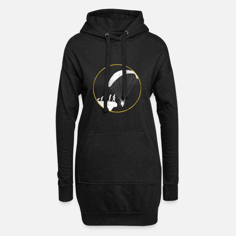 Chemise cadeau Evolution paramoteur - Sweat-shirt à capuche long Femme - noir