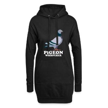 Pigeon Whisperer cadeau murmure pigeons - Sweat-shirt à capuche long Femme - noir - Devant