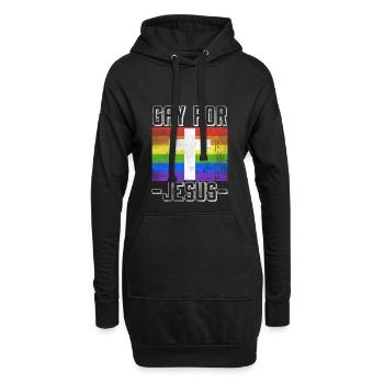 Gay Pour Jésus LGBT Drapeau Foi - Sweat-shirt à capuche long Femme - noir - Devant