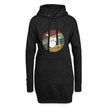 Batteur de batteur rétro vintage - Sweat-shirt à capuche long Femme - noir - Devant