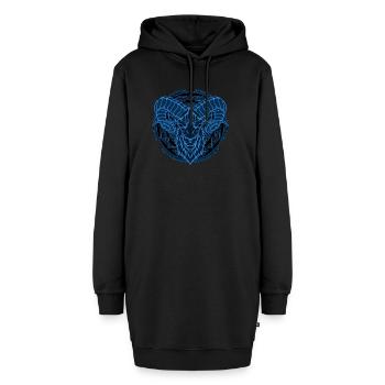 Wikinger Widder Aries - Hoodie-Kleid - Schwarz - Vorne