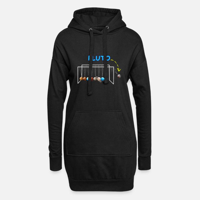 Never Forget Pluto Lustiges Planet Pluto - Hoodie-Kleid - Schwarz