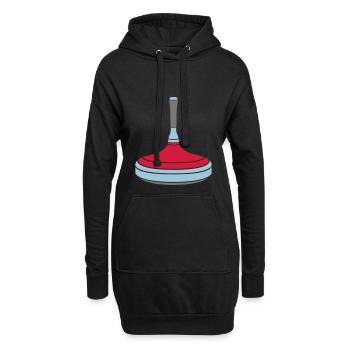 Bâton de curling au stock de glace - couleurs variables - Sweat-shirt à capuche long Femme - noir - Devant