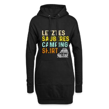 Letztes sauberes Camping Shirt - Hoodie-Kleid - Schwarz - Vorne