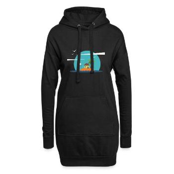 Sommer - Hoodie-Kleid - Schwarz - Vorne