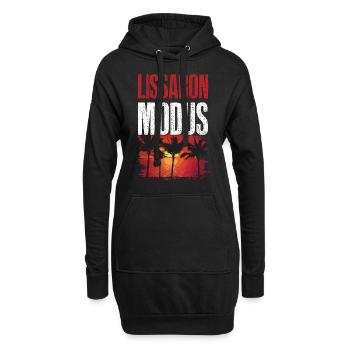 Mode Lisbonne - Sweat-shirt à capuche long Femme - noir - Devant