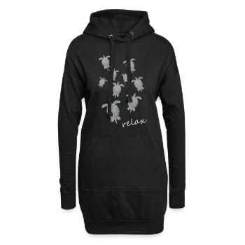 Schildkröte Turtle - Hoodie-Kleid - Schwarz - Vorne