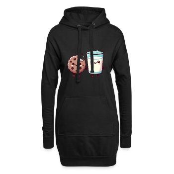 Illustration de biscuit au lait meilleurs amis - Sweat-shirt à capuche long Femme - noir - Devant