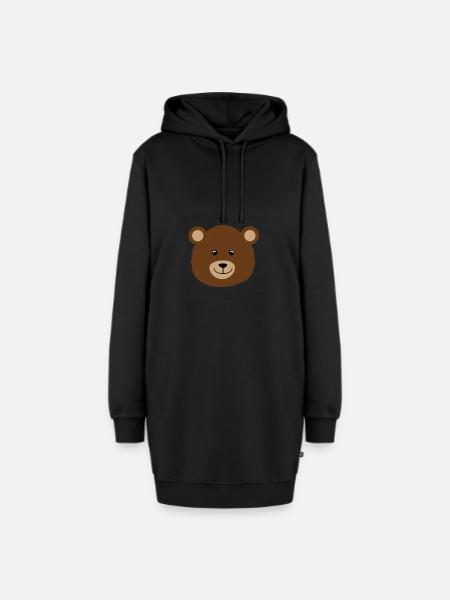 Bär - Hoodie-Kleid - Schwarz