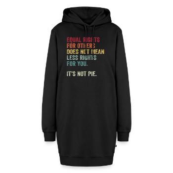 Égalité des droits - Sweat-shirt à capuche long Femme - noir - Devant