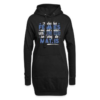 Prof Professeur Maths Métier Humour Cadeau - Sweat-shirt à capuche long Femme - noir - Devant