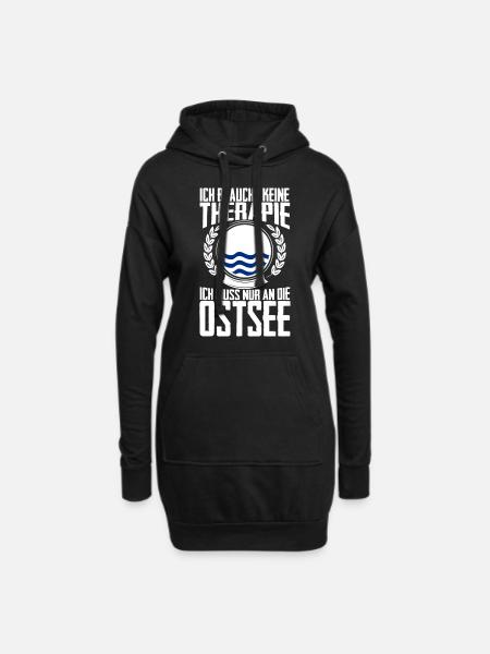 Therapie Ostsee - Urlaub Geschenk Rügen Fehmarn - Hoodie-Kleid - Schwarz