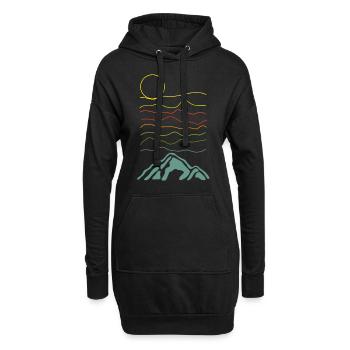 Landscape Illustration - Hoodie-Kleid - Schwarz - Vorne