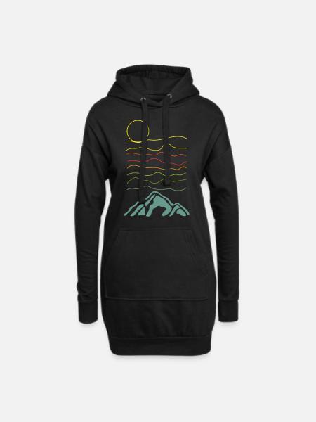 Landscape Illustration - Hoodie-Kleid - Schwarz