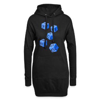 Techno - Hoodie-Kleid - Schwarz - Vorne