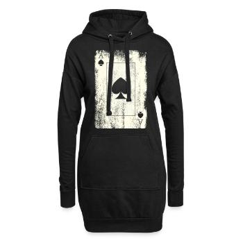 Poker Ass - Hoodie-Kleid - Schwarz - Vorne