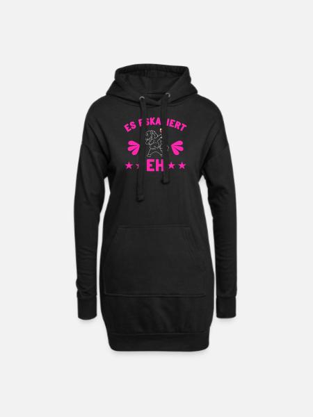 Es eskaliert eh - Hoodie-Kleid - Schwarz