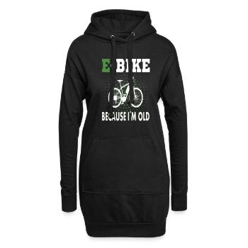 E Bike because i am old - Hoodie-Kleid - Schwarz - Vorne