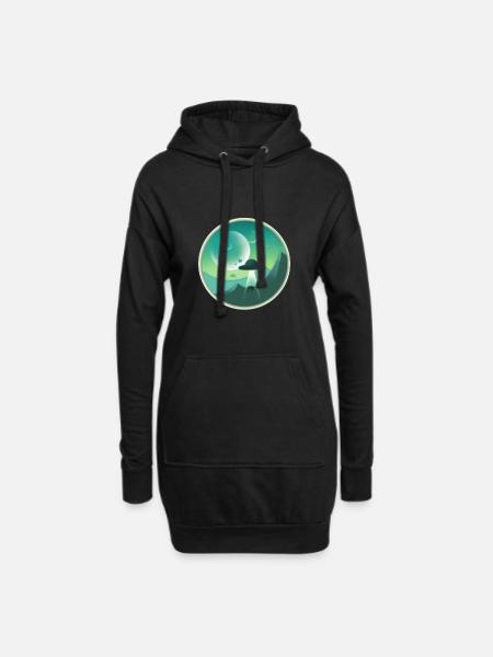 Planète X. Enlèvement dans la nuit de - Sweat-shirt à capuche long Femme - noir