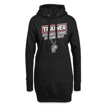 Trainer Handball Fußball Coach Tennis Lustig - Hoodie-Kleid - Schwarz - Vorne