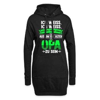 Viel zu jung als ein alter Opa zu sein - Hoodie-Kleid - Schwarz - Vorne