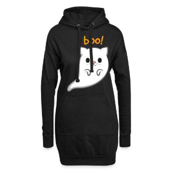 Geisterkatze Boo - Hoodie-Kleid - Schwarz - Vorne