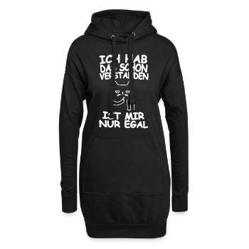 Ich Hab das schon verstanden ist mir nur Egal - Hoodie-Kleid - Schwarz - Vorne