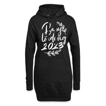 Chargement de bébé 2023, Grossesse - Sweat-shirt à capuche long Femme - noir - Devant
