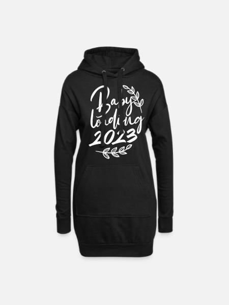 Baby loading 2023, Pregnancy - Hoodie Dress - black