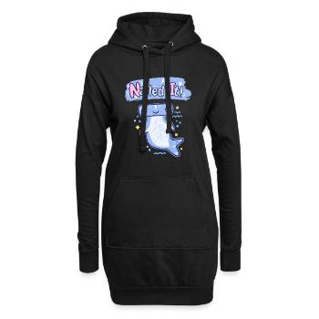 Cute Hammerhead Shark. Nailed It. - Hoodie Dress - black - Front