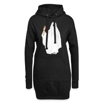 Spirit Ghost avec Victory / Peace Gesture - Sweat-shirt à capuche long Femme - noir - Devant