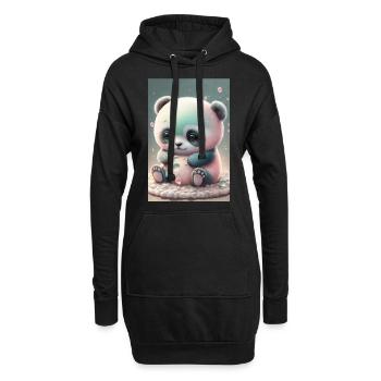 Baby-Panda - Hoodie-Kleid - Schwarz - Vorne