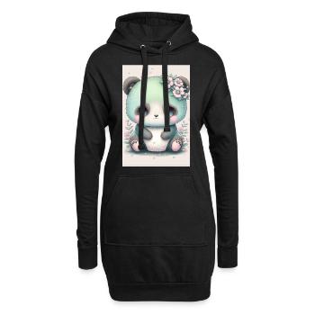 Bébé panda princesse - Sweat-shirt à capuche long Femme - noir - Devant