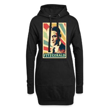 Scott Fitzgerald Vintage Farben - Hoodie-Kleid - Schwarz - Vorne