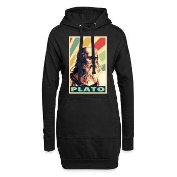 Platón de colores vintage - Sweat-shirt à capuche long Femme - noir - Devant
