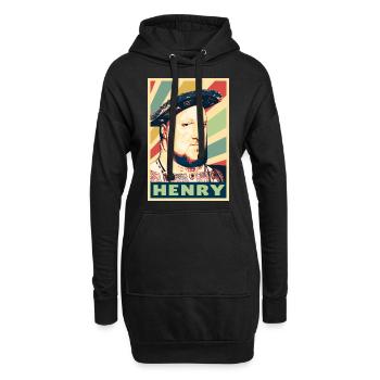 Rey Henry 8 colores vintage - Sweat-shirt à capuche long Femme - noir - Devant