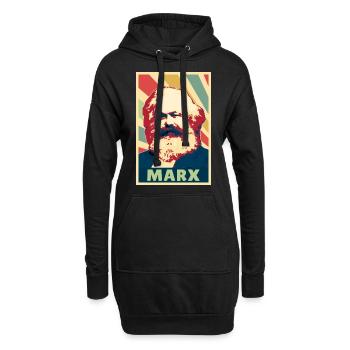 Karl Marx Vintage Colores - Sweat-shirt à capuche long Femme - noir - Devant