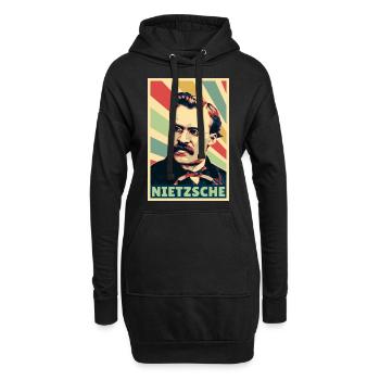 Friedrich Nietzsche Vintage Farben - Hoodie-Kleid - Schwarz - Vorne
