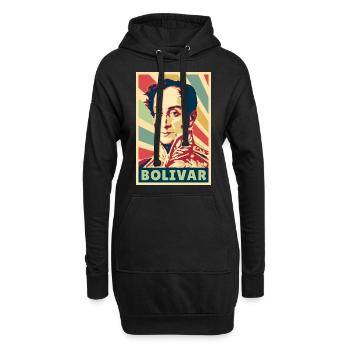 Simon Bolívar colores vintage - Sweat-shirt à capuche long Femme - noir - Devant