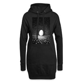 Kosmisches Ei - Hoodie-Kleid - Schwarz - Vorne