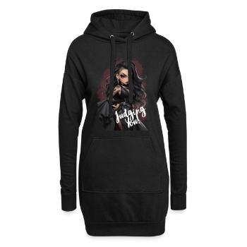 La Dame Goth vous juge - Sweat-shirt à capuche long Femme - noir - Devant