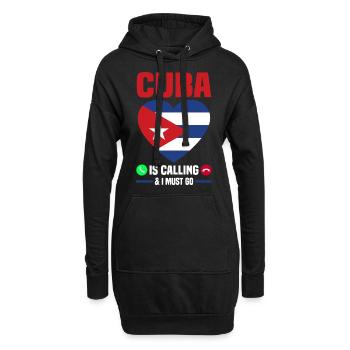 Kuba Flagge | Kubaner Kubanisch Karibik Geschenk - Hoodie-Kleid - Schwarz - Vorne