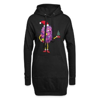 Monstre De Noël, Monstre Mignon, Noël - Sweat-shirt à capuche long Femme - noir - Devant