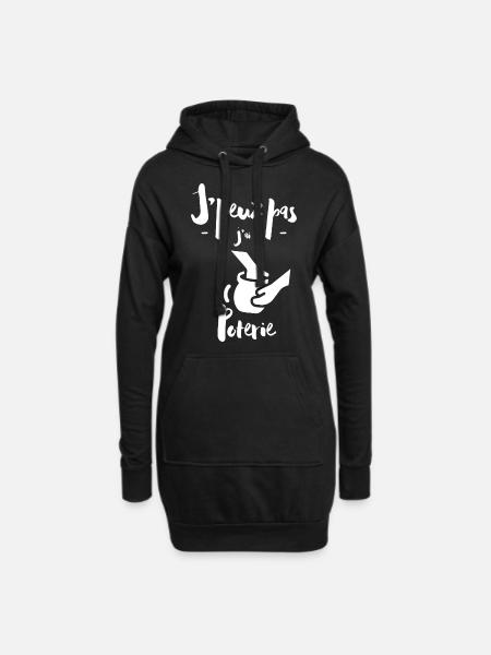 J'peux pas j'ai Poterie - Sweat-shirt à capuche long Femme - noir