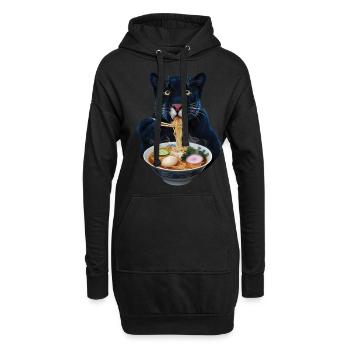 Panther Ramen - Hoodie-Kleid - Schwarz - Vorne