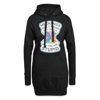 Mechanics Explain Why You Are Stupid 8 - Hoodie-Kleid - Schwarz - Vorne