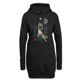 Raton laveur jouant au tennis - Sweat-shirt à capuche long Femme - noir - Devant