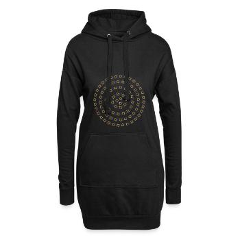 Spirale d'illusion optique - Sweat-shirt à capuche long Femme - noir - Devant