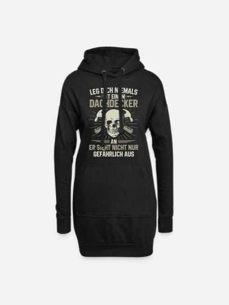 Dachdecker - Hoodie-Kleid - Schwarz