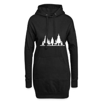 Wald - Hoodie-Kleid - Schwarz - Vorne